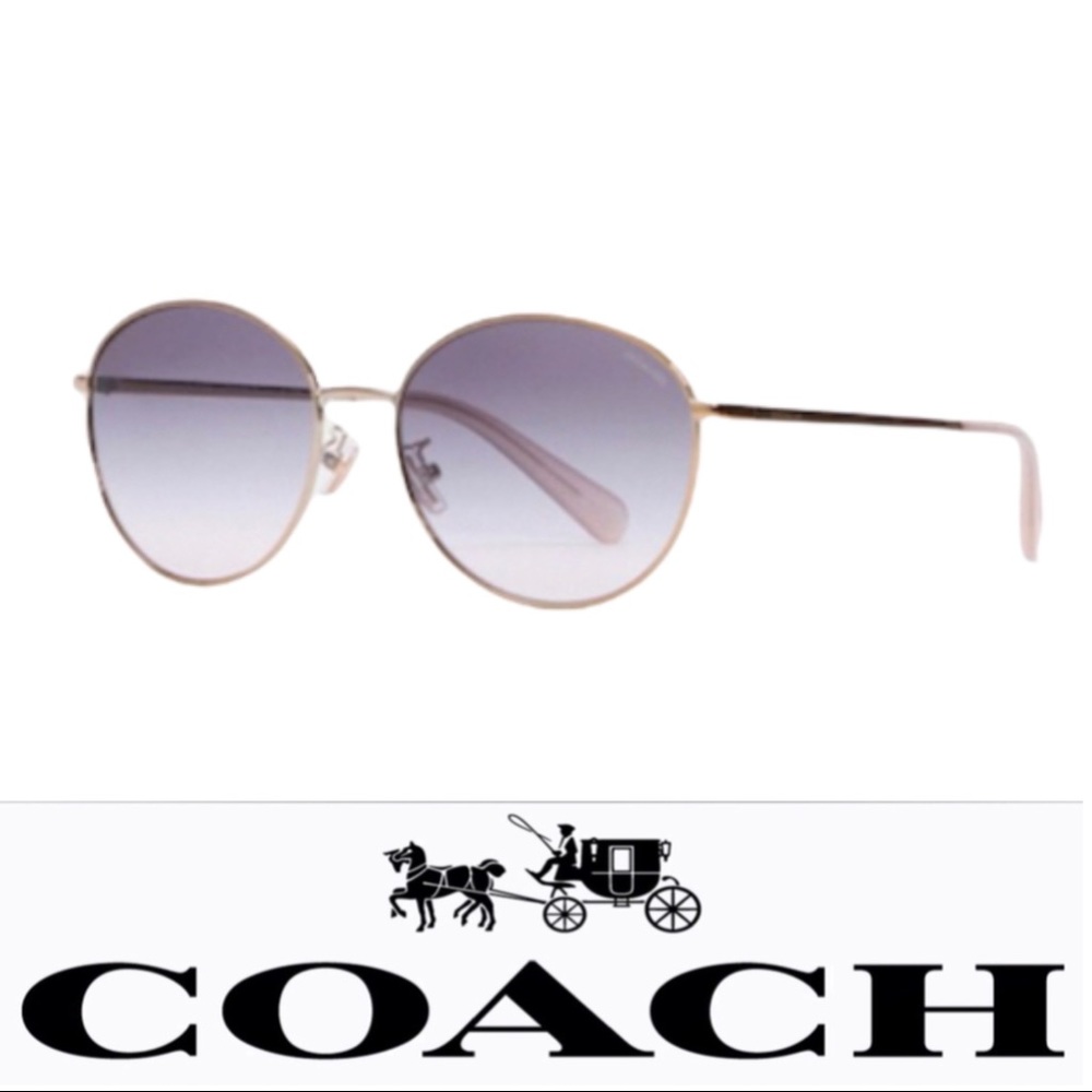 Coach Lia Round Sunglasses Color Shiny Rose Gold C3482